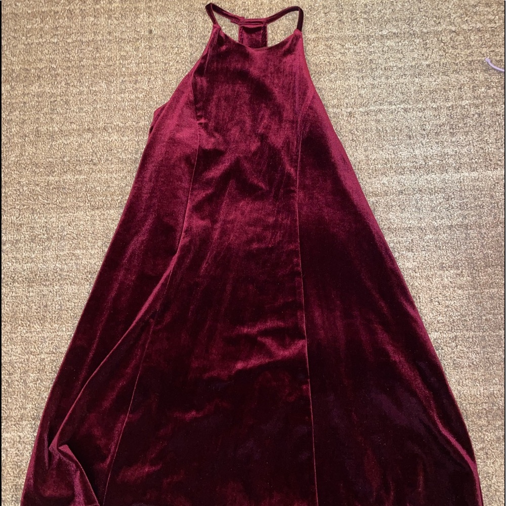 Crosby by Mollie Burch Maroon Velvet Mini Dress